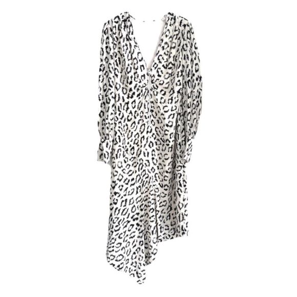 A.L.C. Eden Leopard Asymmetrical Silk Dress - Picture 2 of 12